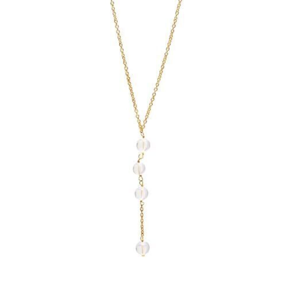 7560 Handmade Clear Quartz Lariat Necklace – Natural Healing Crystal